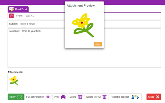 KS1 Viewing an attachment